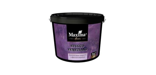 Декоративна штукатурка Maxima Stucco veneziano венеціанська штукатурка з ефектом мармуру, білий, 5 кг, до 10 м²