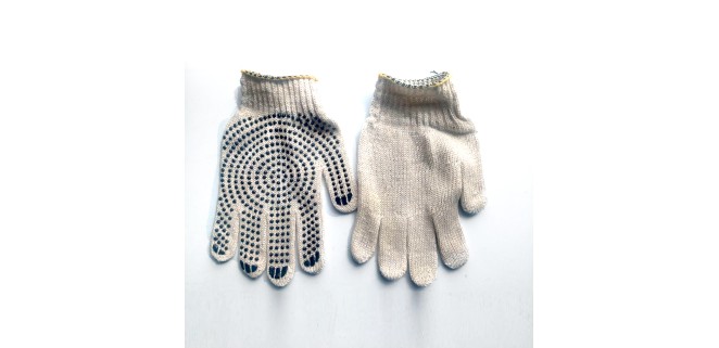 Рукавички бавовна (ХБ) з ПВХ-малюнком ТМ «Farbex» Економ (10р) білі Рукавички бавовна (ХБ) з ПВХ-малюнком ТМ «Farbex» Економ (10р) білі