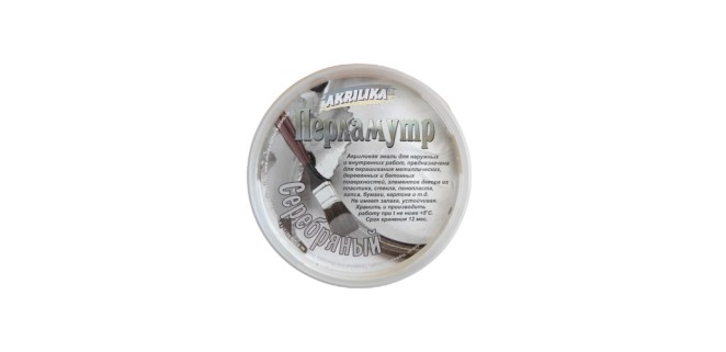 Акрилова (перламутр) емаль для зовнішніх і внутрішніх робіт Akrilika (0,35 кг) серебро