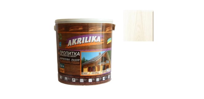 Акрилова лазур для дерева Impregnant Agent Akrilika білий 0,75 л