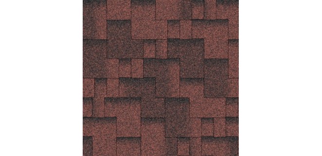 Бітумна черепиця Акваізол Стандарт Акцент Червона Еко