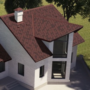 Бітумна черепиця Акваізол Стандарт Мозаїка Червона еко