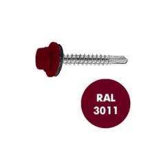 Саморіз покрівельний 4.8Х35 для дерева RAL 3011 червоний Amex Easyfix (Тайвань)