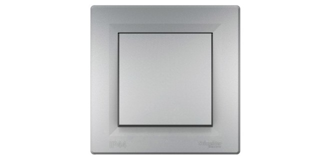 Вимикач 1-клавішний самозажимний IP44 Asfora алюміній