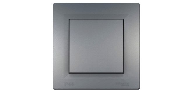 Вимикач 1-клавішний самозажимний IP44 Asfora сталь Вимикач 1-клавішний самозажимний IP44 Asfora сталь