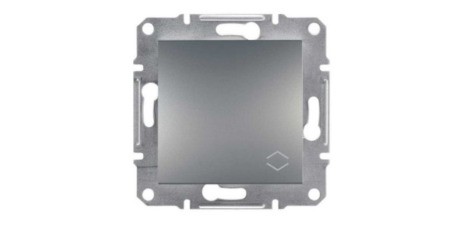 Вимикач 1-клавішний прохідний Asfora сталь