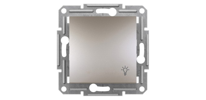 Кнопковий вимикач із символом "Світло" самозажимний Asfora бронза Кнопковий вимикач із символом "Світло" самозажимний Asfora бронза