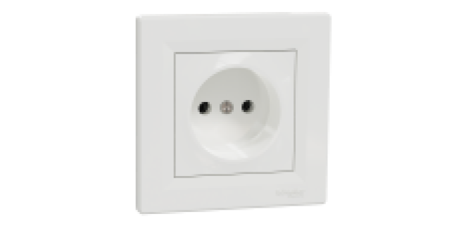Розетка одинарна без заземлення Asfora біла EPH3000121