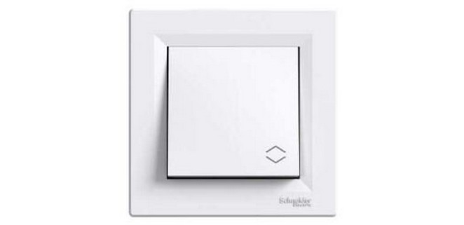 Вимикач 1-клавішний прохідний Asfora білий