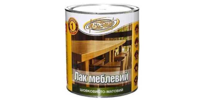 Лак меблевий НЦ-243 шовковисто-матовий 0,8 кг (ж/б 1л) ТМ Блеск