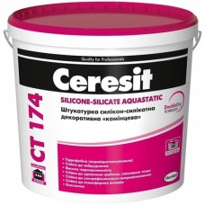 Ceresit CT 174 1,5 мм (біла) декоративна силікатна камінцева штукатурка (баранець) 25 кг