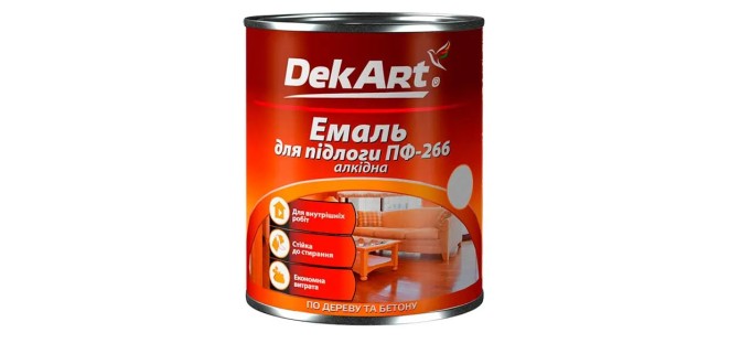 Емаль алкідна ПФ-266 для підлоги DekArt (жовто-коричнева) 2,8 кг Емаль алкідна ПФ-266 для підлоги DekArt (жовто-коричнева) 2,8 кг