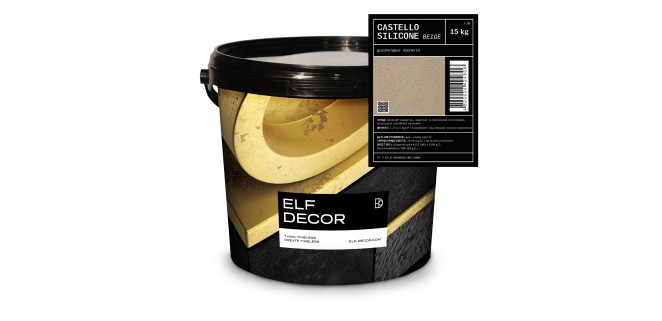 Castello BEIGE Silicon Кастелло Беж Силікон декоративне покриття  Elf Decor 15 кг, 2,2 кг/м.кв.