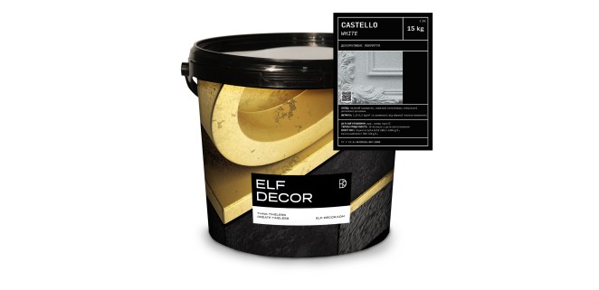 Castello White Кастелло Вайт Силікон декоративне покриття  Elf Decor 15 кг, 1-1,5 кг/м.кв.