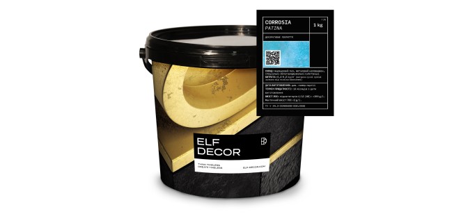 Corrosia PATINA Коррозія декоративна штукатурка  Elf Decor 1 кг, 2,0-2,5 м2/кг