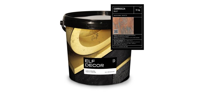 Corrosia RUST Коррозія декоративна штукатурка  Elf Decor 5 кг, 2,0-2,5 м2/кг
