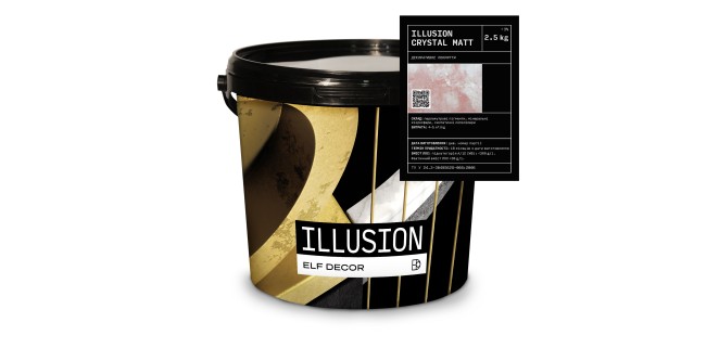 Illusion Crystall Matt  Ілюзіон Кристал Матт декоративна фарба Elf Decor 2,5 кг, 6 кг/м2