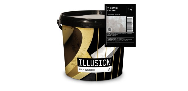 Illusion Crystall Ілюзіон Кристал декоративна фарба Elf Decor 5 кг, 6 кг/м2