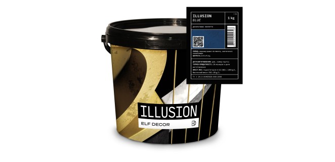 Illusion Fantasy Ілюзіон Фантазія декоративна фарба  Elf Decor BLUE 1 кг, 6 кг/м2