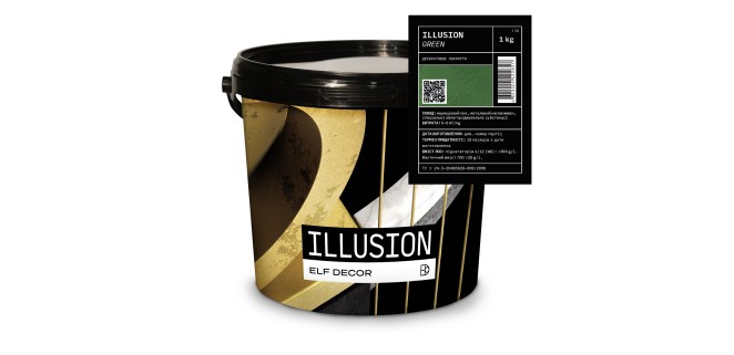 Illusion Fantasy Ілюзіон Фантазія декоративна фарба  Elf Decor GREEN 1 кг, 6 кг/м2
