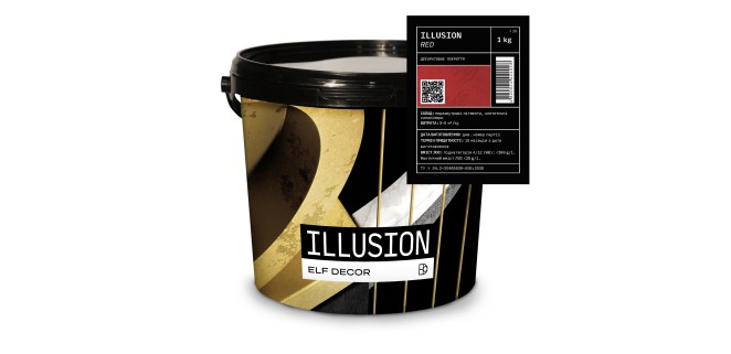 Illusion Fantasy Ілюзіон Фантазія декоративна фарба  Elf Decor RED 1 кг, 6 кг/м2