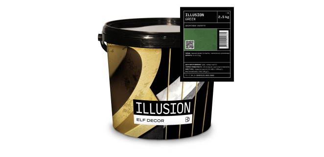 Illusion Fantasy Ілюзіон Фантазія декоративна фарба  Elf Decor GREEN 2,5 кг, 6 кг/м2