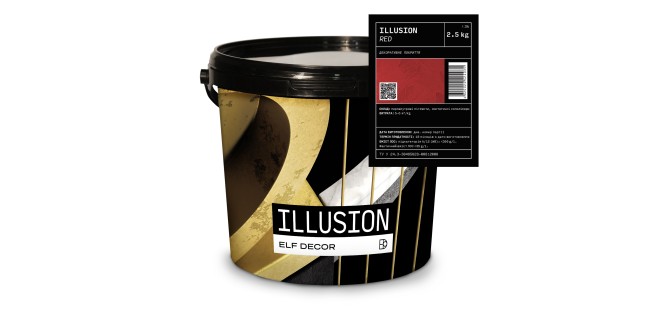 Illusion Fantasy Ілюзіон Фантазія декоративна фарба  Elf Decor RED 2,5 кг, 6 кг/м2