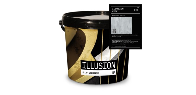 Illusion White Ілюзіон Вайт декоративна фарба Elf Decor 5 кг, 6 кг/м2
