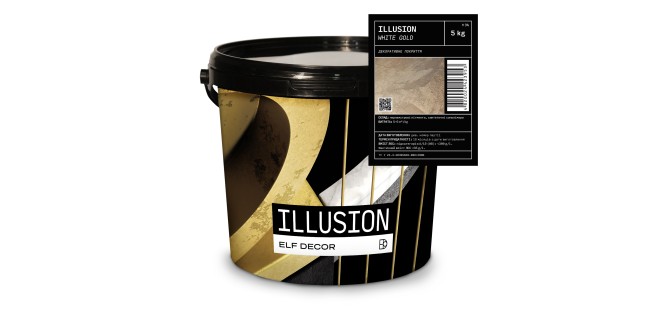 Illusion White Gold Ілюзіон Вайт Голд  декоративна фарба Elf Decor 5 кг, 6 кг/м2