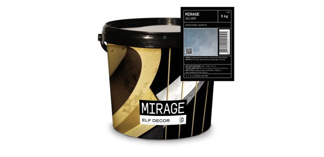 Mirage Silver Міраж Сільвер декоративна фарба Elf Decor 5 кг, 5 кг/м2