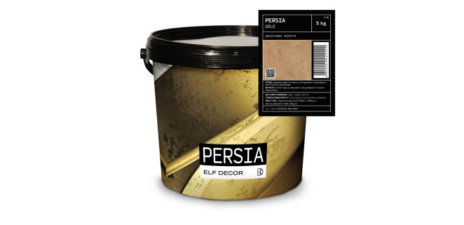 Persia Gold Персія Голд декоративна штукатурка Elf Decor 5 кг, 4-6 кг/м.кв.