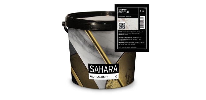 Sahara Premium Сахара Преміум декоративна фарба Elf Decor 1 кг, 5 кг/м.кв.