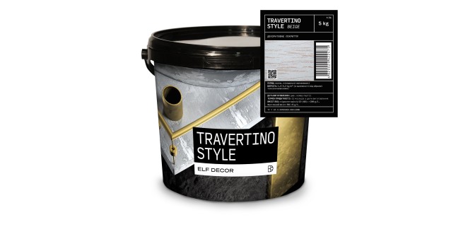 Travertino Style Beige Травертин Стайл Бежева декоративна штукатурка Elf Decor 5 кг, 1,8-2,2 к/м2