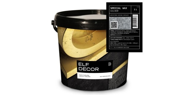 Декоративний металізований віск Elf Decor Special Wax срібло 1 л, 8-10 м2/л