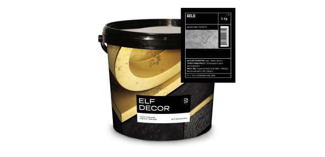 Gelo Джело декоративна штукатурка Elf Decor 1 кг, 4-6 кг/м2