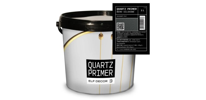Кварцовий ґрунт Elf Decor Quartz Primer Nero  з силан-силаксановим наповнювачем 1 л, 6-8 м2/л