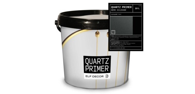 Кварцовий ґрунт Elf Decor Quartz Primer Nero  з силан-силаксановим наповнювачем 10 л, 6-8 м2/л