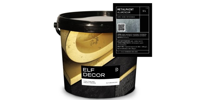 Металізована фарба Elf Decor Metal Paint Royal Aluminium 1 л, 6-8 м2/л