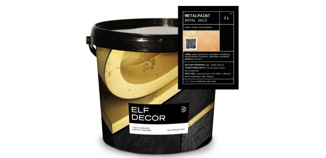 Металізована фарба Elf Decor Metal Paint Royal Gold 1 л, 6-8 м2/л