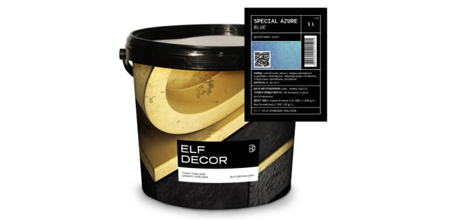 Металізований лак Elf Decor Azure блакитний 1 л, 8-10 м2/л