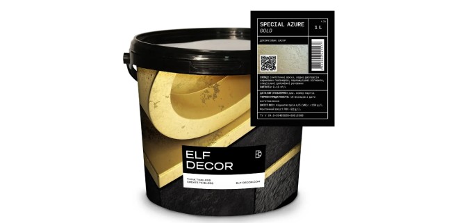 Металізований лак Elf Decor Azure золотий 1 л, 8-10 м2/л