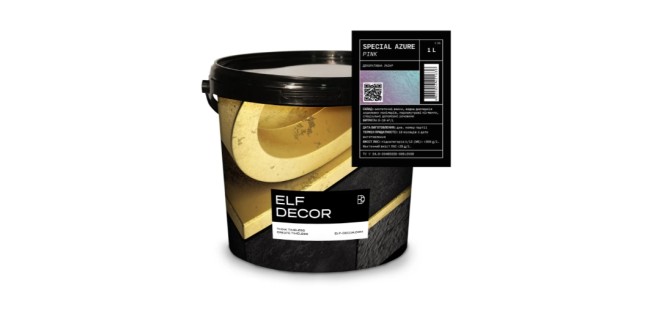 Металізований лак Elf Decor Azure рожевий  1 л, 8-10 м2/л