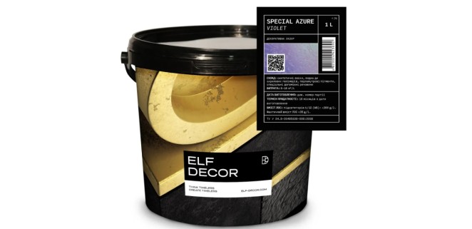 Металізований лак Elf Decor Azure фіолетовий 1 л, 8-10 м2/л