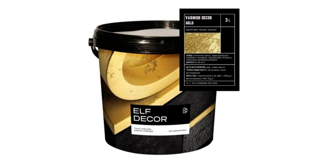 Лак декоративний Elf Decor Varnish Decor Gold 3 л, 10-12 м2/л Лак декоративний Elf Decor Varnish Decor Gold 3 л, 10-12 м2/л