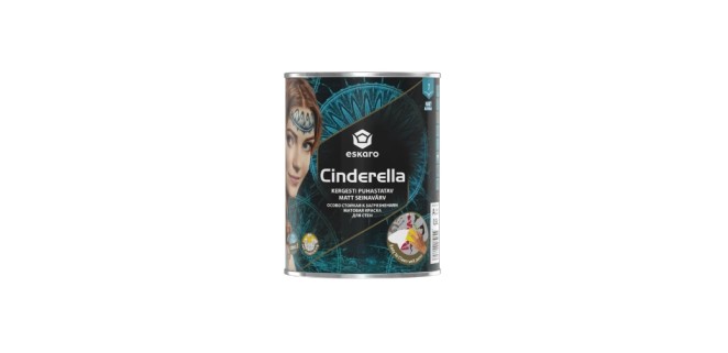Фарба акрилова Eskaro Cinderella для стель та стін особливо міцна біла матова, 0.9 л