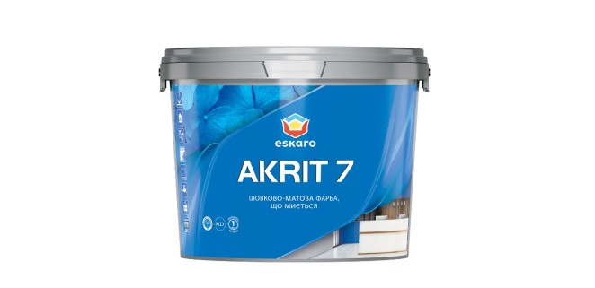 Eskaro Akrit 7 TR миюча шовково-матова фарба для стін 9 л