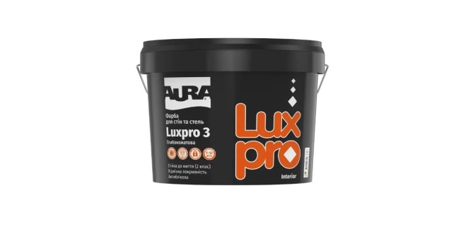 Фарба акрилатна Aura Luxpro 3 біла матова, 10 л Фарба акрилатна Aura Luxpro 3 біла матова, 10 л