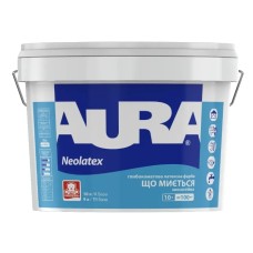 Фарба зносостійка глибокоматова інтер'єрна Aura Neolatex біла, 10 л
