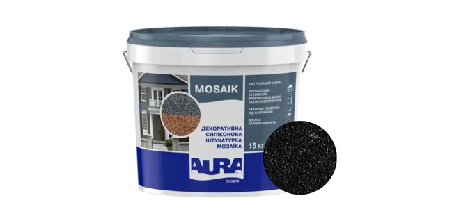 Декоративна силіконова штукатурка мозаїка (байрамікс) Aura Luxpro Mosaik М15, колір B201, 1,5 мм, 15 кг