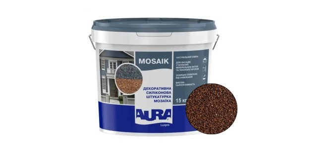 Декоративна силіконова штукатурка мозаїка (байрамікс) Aura Luxpro Mosaik М15, колір B202, 1,5 мм, 15 кг